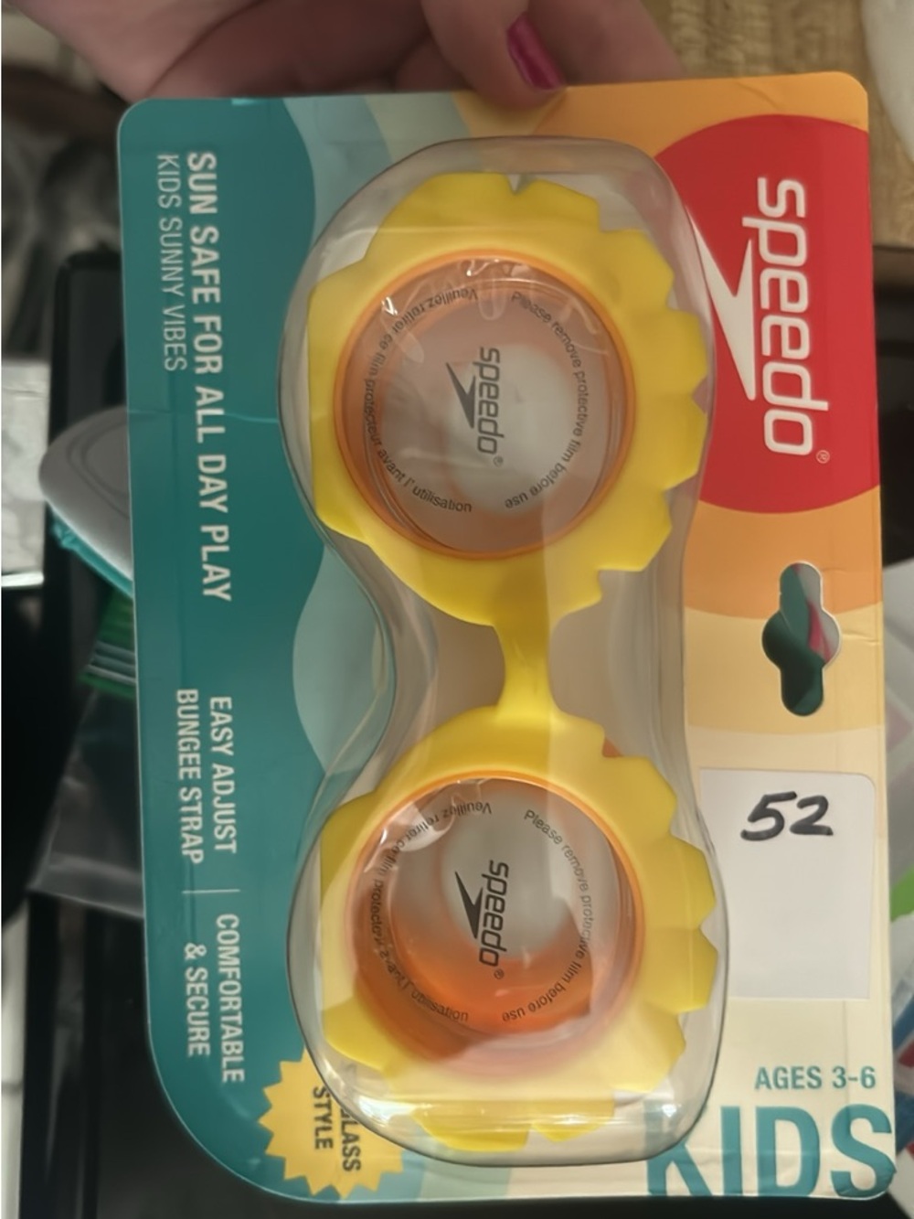Speedo Kids Sunflower Swim Goggles - Yellow & Orange Accent